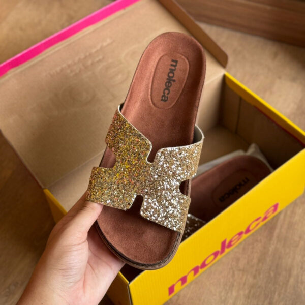 Sandália Moleca Tamanco Plataforma Maxxi Glitter 5500.100 - Imagem 6