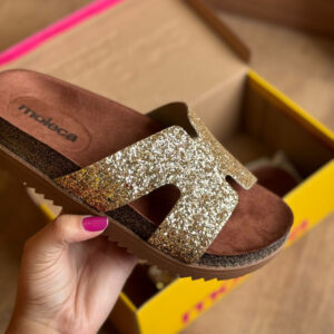 Sandália Moleca Tamanco Plataforma Maxxi Glitter 5500.100