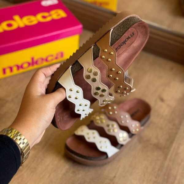 Sandália Moleca Papete com Pequenos Detalhes 5500.108 - Imagem 6