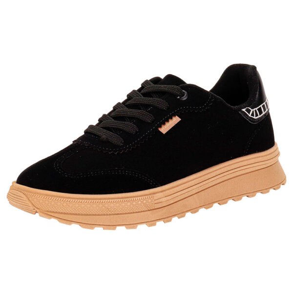Tênis Feminino Casual Moleca 5809106 PRETO/CAMURÇA