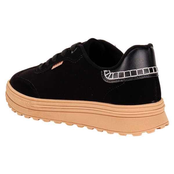 Tênis Feminino Casual Moleca 5809106 PRETO/CAMURÇA - Imagem 4