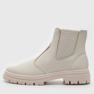 Bota Chelsea Moleca Cano Baixo Off-White