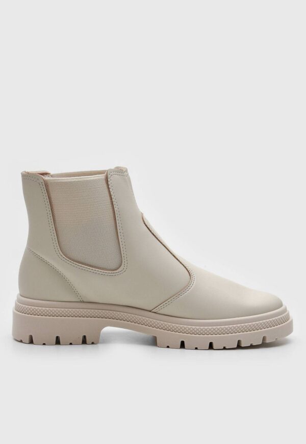 Bota Chelsea Moleca Cano Baixo Off-White - Imagem 3