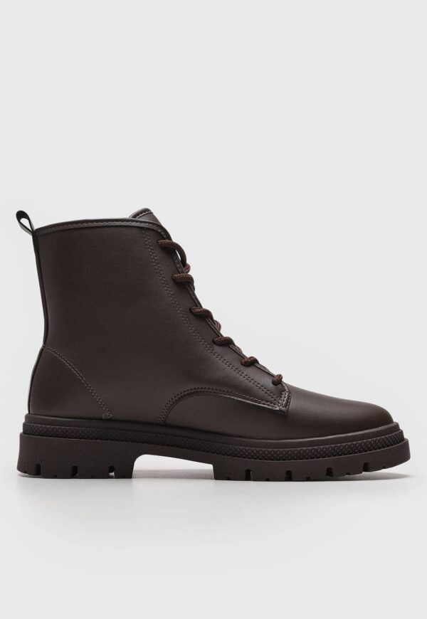 Bota Tratorado Moleca Lisa Preta | Off-White | Marrom - Imagem 6