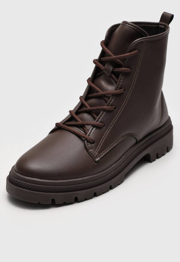 Bota Tratorado Moleca Lisa Preta | Off-White | Marrom - Imagem 9