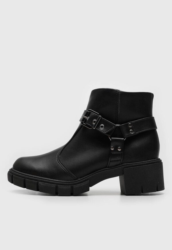 Bota Tratorado Moleca Cano Curto Preta