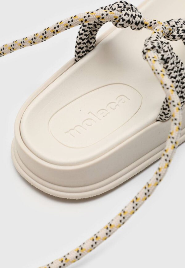 Rasteira Flatform Moleca Amarração Off-White - Imagem 4