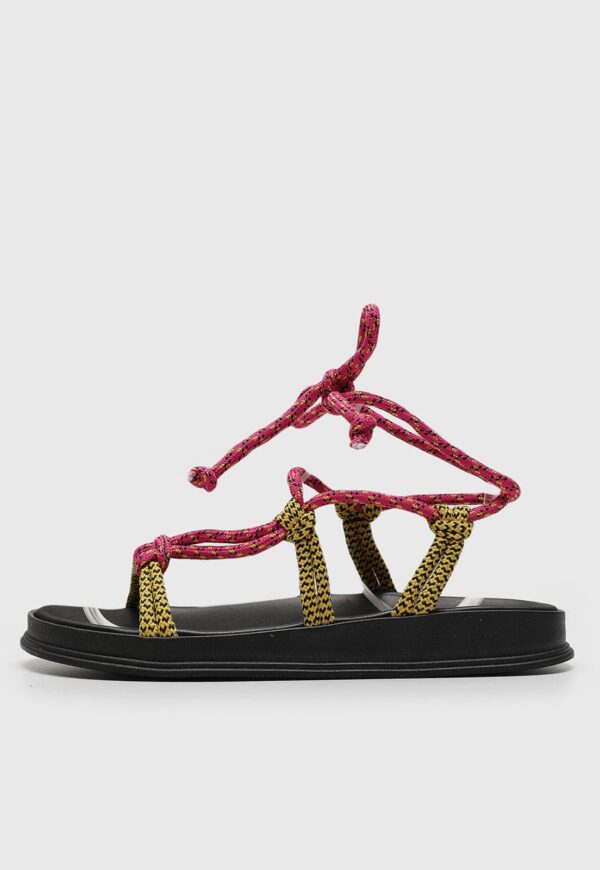 Rasteira Flatform Moleca Amarração Preta - Imagem 2