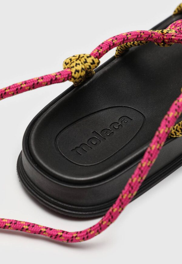 Rasteira Flatform Moleca Amarração Preta - Imagem 4