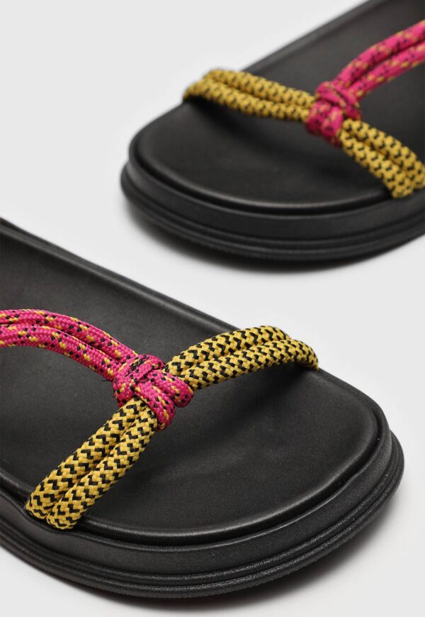 Rasteira Flatform Moleca Amarração Preta - Imagem 5