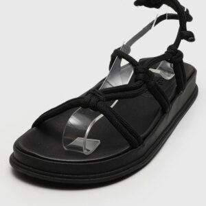 Rasteira Flatform Moleca Amarração Preta