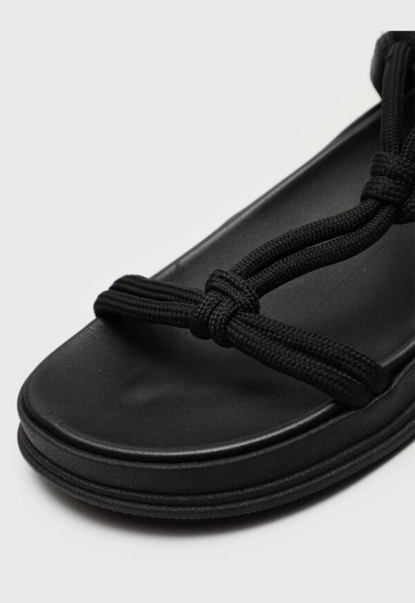Rasteira Flatform Moleca Amarração Preta - Imagem 5