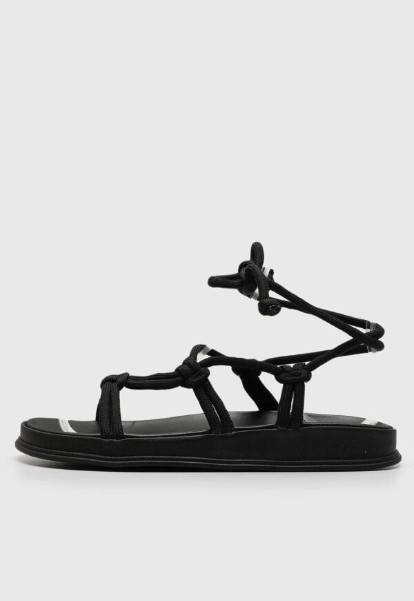 Rasteira Flatform Moleca Amarração Preta - Imagem 2