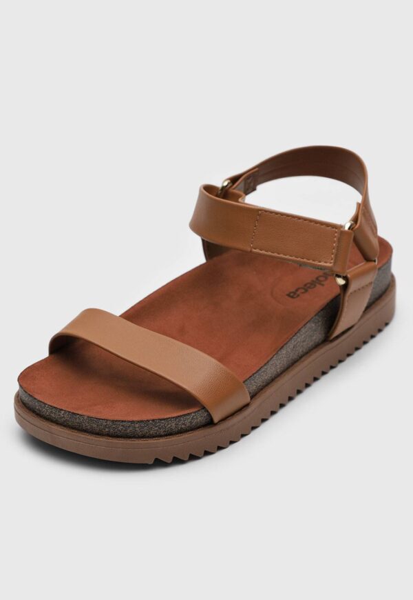 Rasteira Flatform Moleca Lisa Caramelo