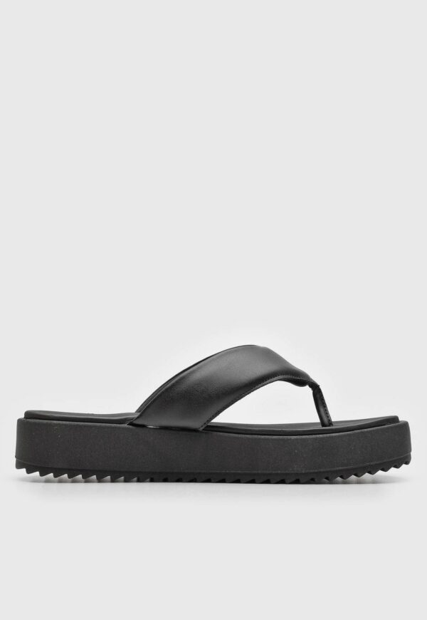 Rasteira Flatform Moleca Lisa Preta - Imagem 3
