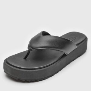 Rasteira Flatform Moleca Lisa Preta