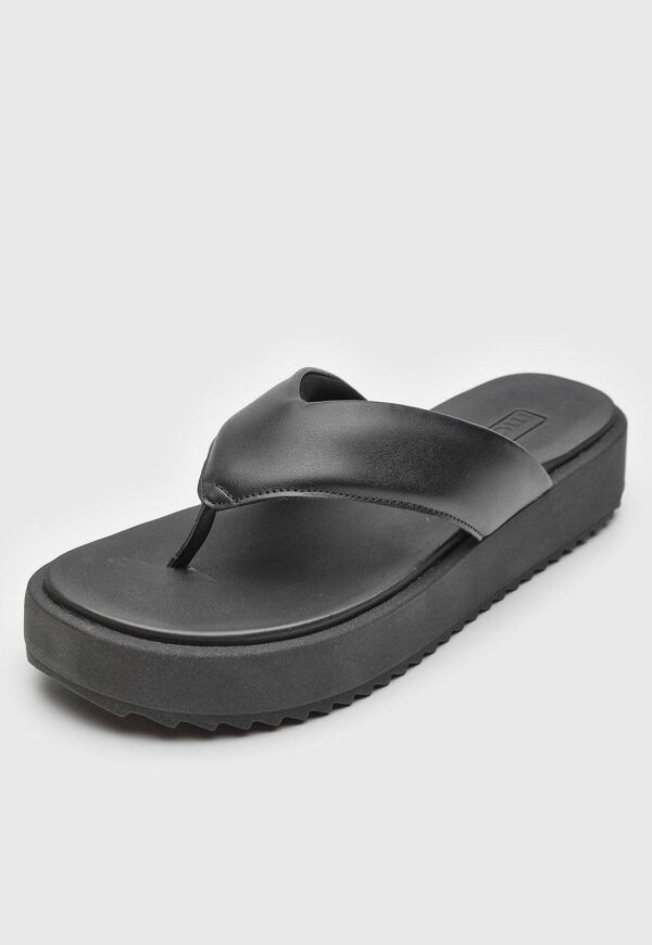 Rasteira Flatform Moleca Lisa Preta