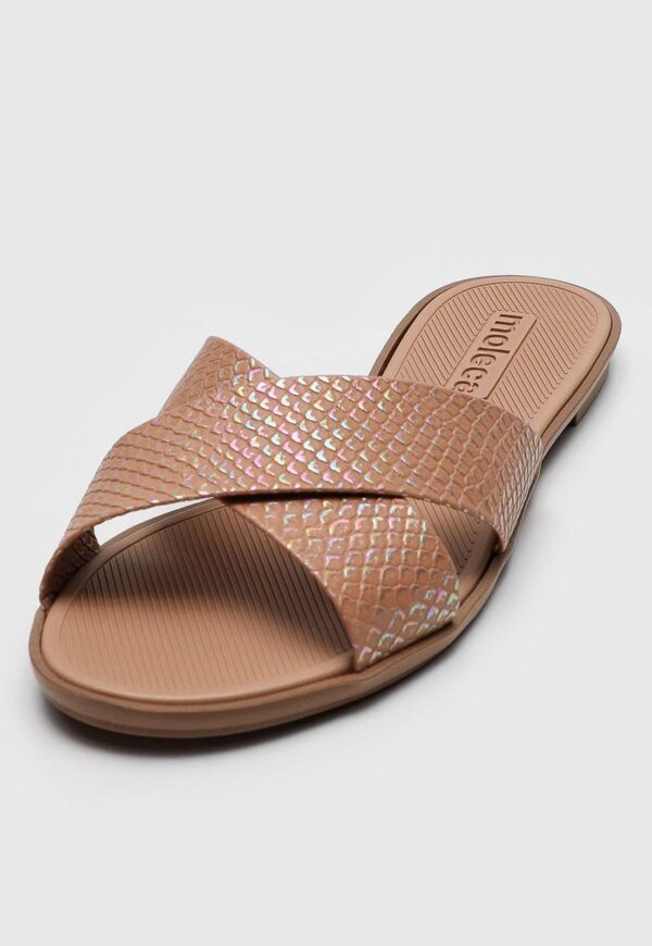 Rasteira Slide Moleca Lezard Nude