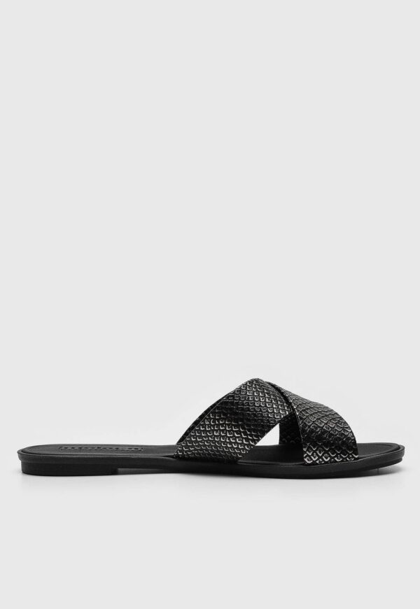 Rasteira Slide Moleca Lezard Preta - Imagem 3