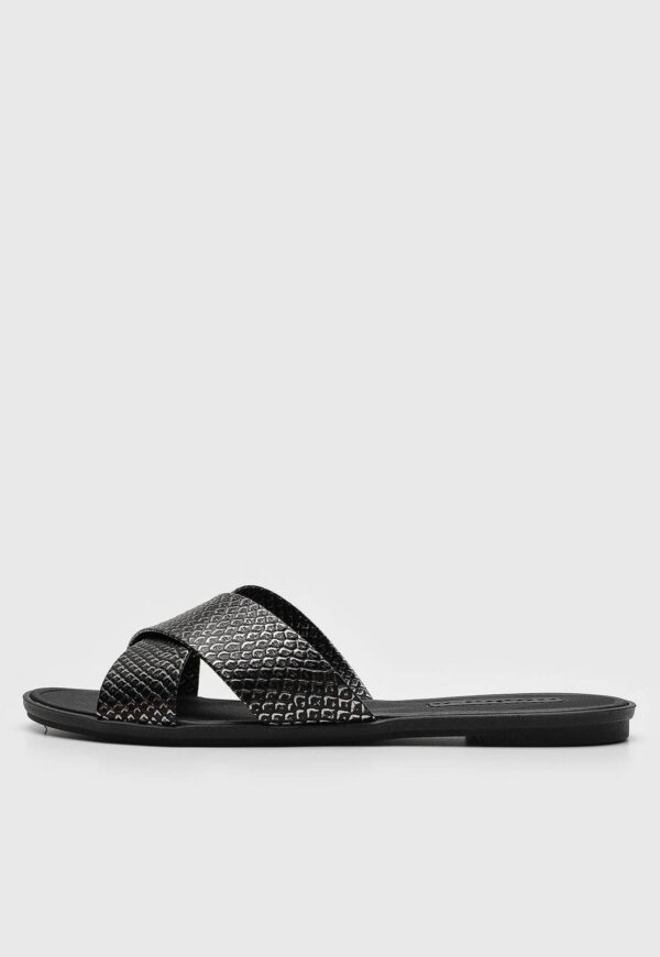Rasteira Slide Moleca Lezard Preta - Imagem 2