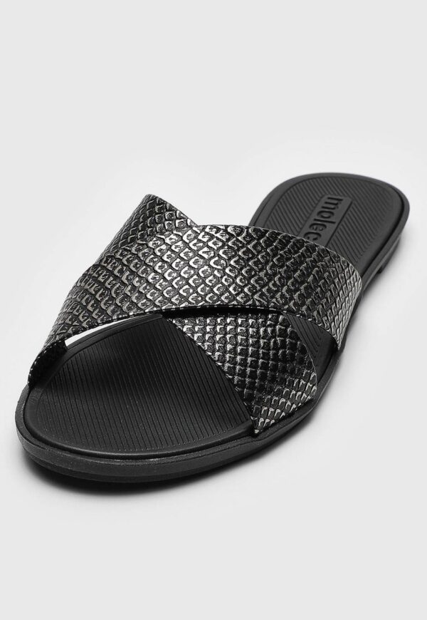 Rasteira Slide Moleca Lezard Preta