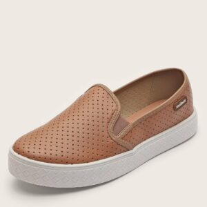 Tênis Slip On Moleca Perfuros Nude